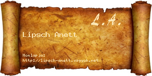 Lipsch Anett névjegykártya